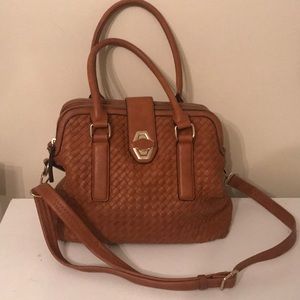 Classic Brown Faux Leather Tote